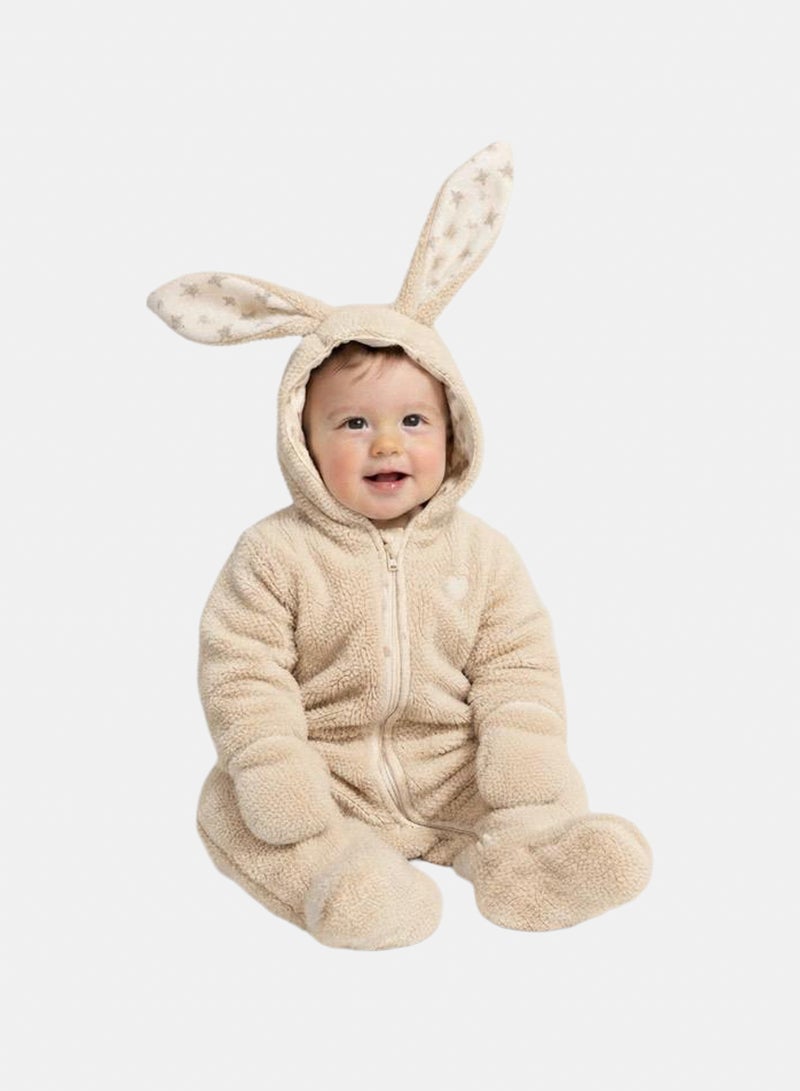 سالوبيت بألوان بيج جذاب مع قبعة آذان أرنب - Image 2